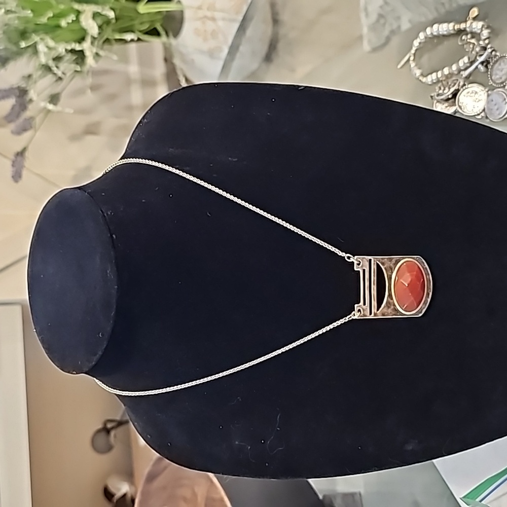 Lucky Brand Red Stone Gold Toned Necklace